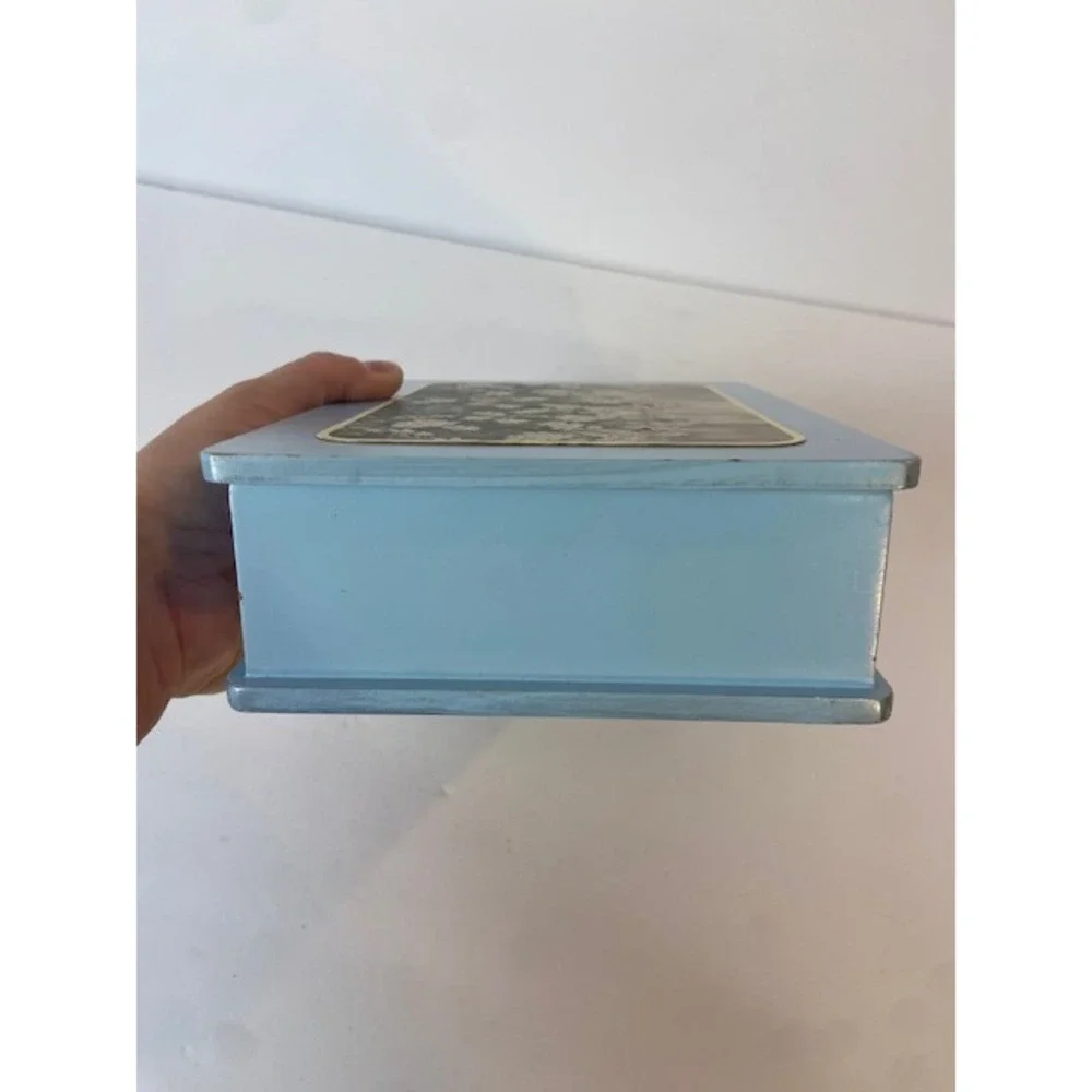 Blue Floral Wooden Keepsake Box with Stationery Set Kathryn White 2003